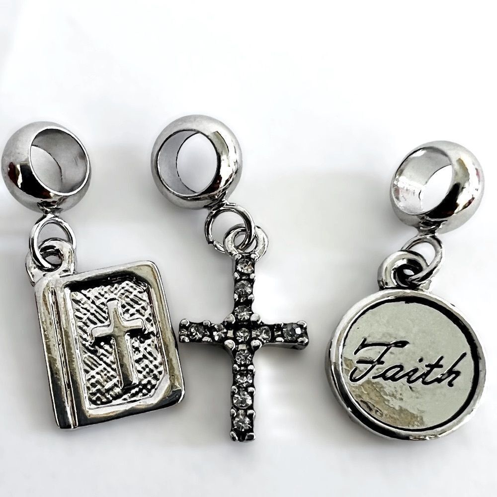 Bible Cross Faith Charm Set